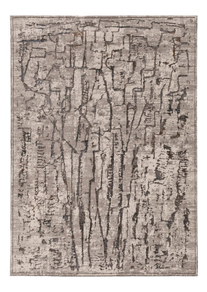 HomeRoots 5' Gray and Black Abstract Distressed Area Rug - Modern Comfort, Durable Design for Any Space 8' X 11' 374803