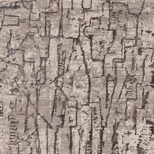 HomeRoots 5' Gray and Black Abstract Distressed Area Rug - Modern Comfort, Durable Design for Any Space 10' X 13' 374804