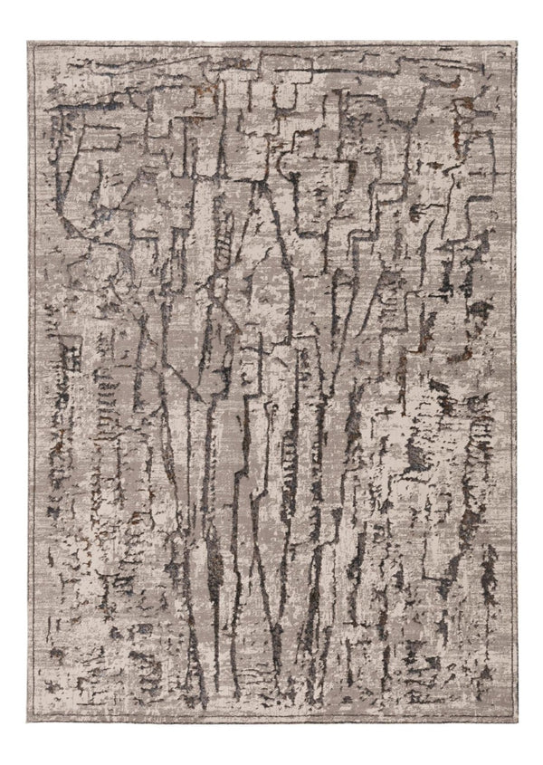 HomeRoots 5' Gray and Black Abstract Distressed Area Rug - Modern Comfort, Durable Design for Any Space 10' X 13' 374804