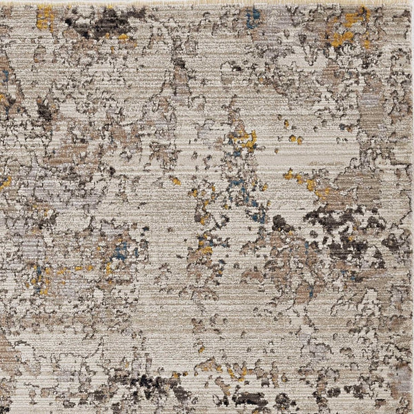 HomeRoots 5' Hand-Loomed Abstract Area Rug in Beige, Tan & Gold - Distressed Design for Timeless Elegance 4' X 6' 374812