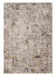 Homeroots 4' X 6' Silver Machine Woven Shrank Abstract Industrial Style Indoor Area Rug  Polyester 374812