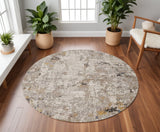 Homeroots 8' Silver Round Area Rug  Polyester 374816