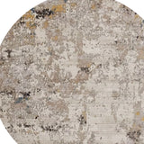 Homeroots 8' Silver Round Area Rug  Polyester 374816