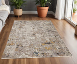 Homeroots 4' X 5' Grey Abstract Area Rug  Polyester 374817