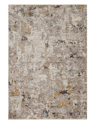 Homeroots 4' X 5' Grey Abstract Area Rug  Polyester 374817