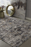 Homeroots 5' X 8' Grey Abstract Transitional Indoor Area Rug  Polyester 374818