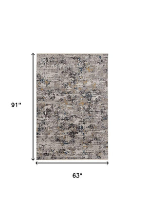 Homeroots 5' X 8' Grey Abstract Transitional Indoor Area Rug  Polyester 374818