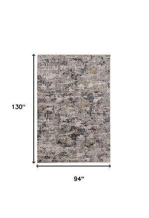 Homeroots 8' X 11' Grey Machine Woven Abstract Splatter Indoor Area Rug  Polyester 374819
