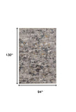 Homeroots 8' X 11' Grey Machine Woven Abstract Splatter Indoor Area Rug  Polyester 374819