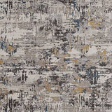 Homeroots 8' X 11' Grey Machine Woven Abstract Splatter Indoor Area Rug  Polyester 374819