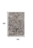 Homeroots 9' X 13' Ivory Black And Gray Abstract Area Rug  Polyester 374820