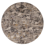 Homeroots 8' Gray Round Area Rug  Polyester 374821