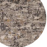 Homeroots 8' Gray Round Area Rug  Polyester 374821