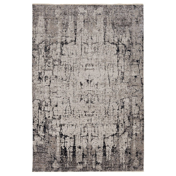 HomeRoots 4' Abstract Distressed Area Rug in Ivory and Gray – Soft, Durable, and Stylish for Any Space 4' X 6' 374823
