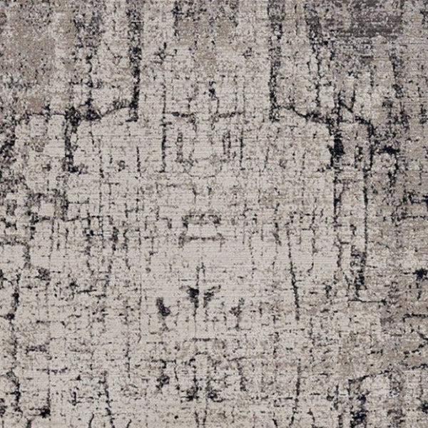 HomeRoots 4' Abstract Distressed Area Rug in Ivory and Gray – Soft, Durable, and Stylish for Any Space 4' X 6' 374823