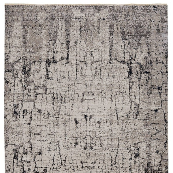 HomeRoots 4' Abstract Distressed Area Rug in Ivory and Gray – Soft, Durable, and Stylish for Any Space 4' X 6' 374823