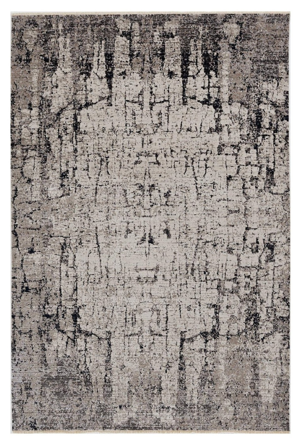 HomeRoots 4' Abstract Distressed Area Rug in Ivory and Gray – Soft, Durable, and Stylish for Any Space 5' X 8' 374824