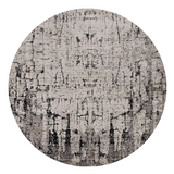 Homeroots 8' Gray And Ivory Round Area Rug  Polyester 374827