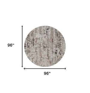 HomeRoots 8' Abstract Beige and Gray Rug - Contemporary Design for Cozy Living Spaces with Easy-Care Durability 8' Round 374833