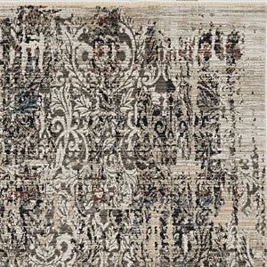 HomeRoots 8' Abstract Gray and Tan Area Rug - Contemporary Design for High-Traffic Spaces, Easy Maintenance 8' Round 374839