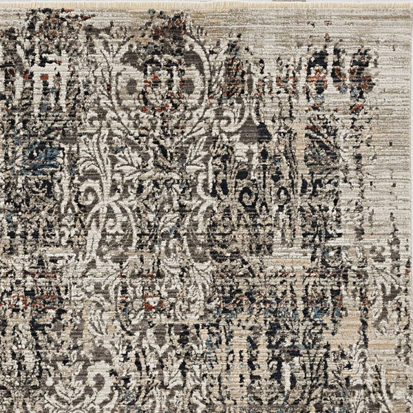 HomeRoots 8' Abstract Gray and Tan Area Rug - Contemporary Design for High-Traffic Spaces, Easy Maintenance 8' Round 374839