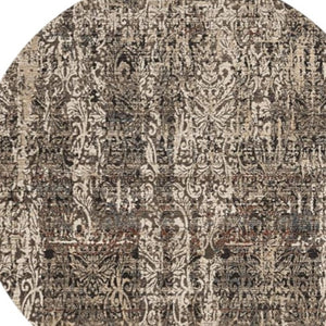 HomeRoots 8' Abstract Gray and Tan Area Rug - Contemporary Design for High-Traffic Spaces, Easy Maintenance 8' Round 374839