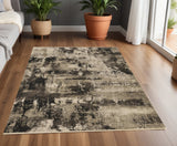 Homeroots 4' X 5' Ivory Or Charcoal Abstract Area Rug  Polyester 374841