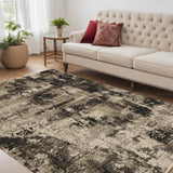 Homeroots 5' X 8' Ivory Or Charcoal Abstract Transitional Indoor Area Rug  Polyester 374842