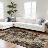 Homeroots 106 X 158 Ivory Or Charcoal Polyester Rug  Polyester 374844