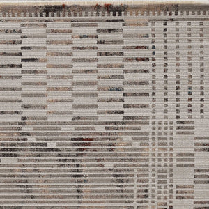 HomeRoots 4' Beige and Brown Abstract Area Rug – Modern Design for High-Traffic Spaces, Easy Care & Stylish Warmth 5' X 8' 374847