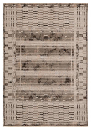 HomeRoots 4' Beige and Brown Abstract Area Rug – Modern Design for High-Traffic Spaces, Easy Care & Stylish Warmth 5' X 8' 374847