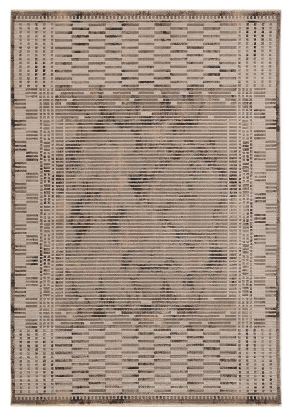 HomeRoots 4' Beige and Brown Abstract Area Rug – Modern Design for High-Traffic Spaces, Easy Care & Stylish Warmth 5' X 8' 374847
