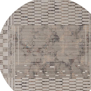 HomeRoots 8' Abstract Beige and Brown Area Rug – Modern Polyester Design for Sophisticated Living Spaces 8' Round 374850