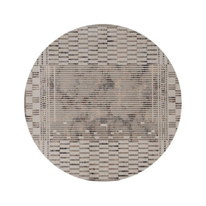 HomeRoots 8' Abstract Beige and Brown Area Rug – Modern Polyester Design for Sophisticated Living Spaces 8' Round 374850