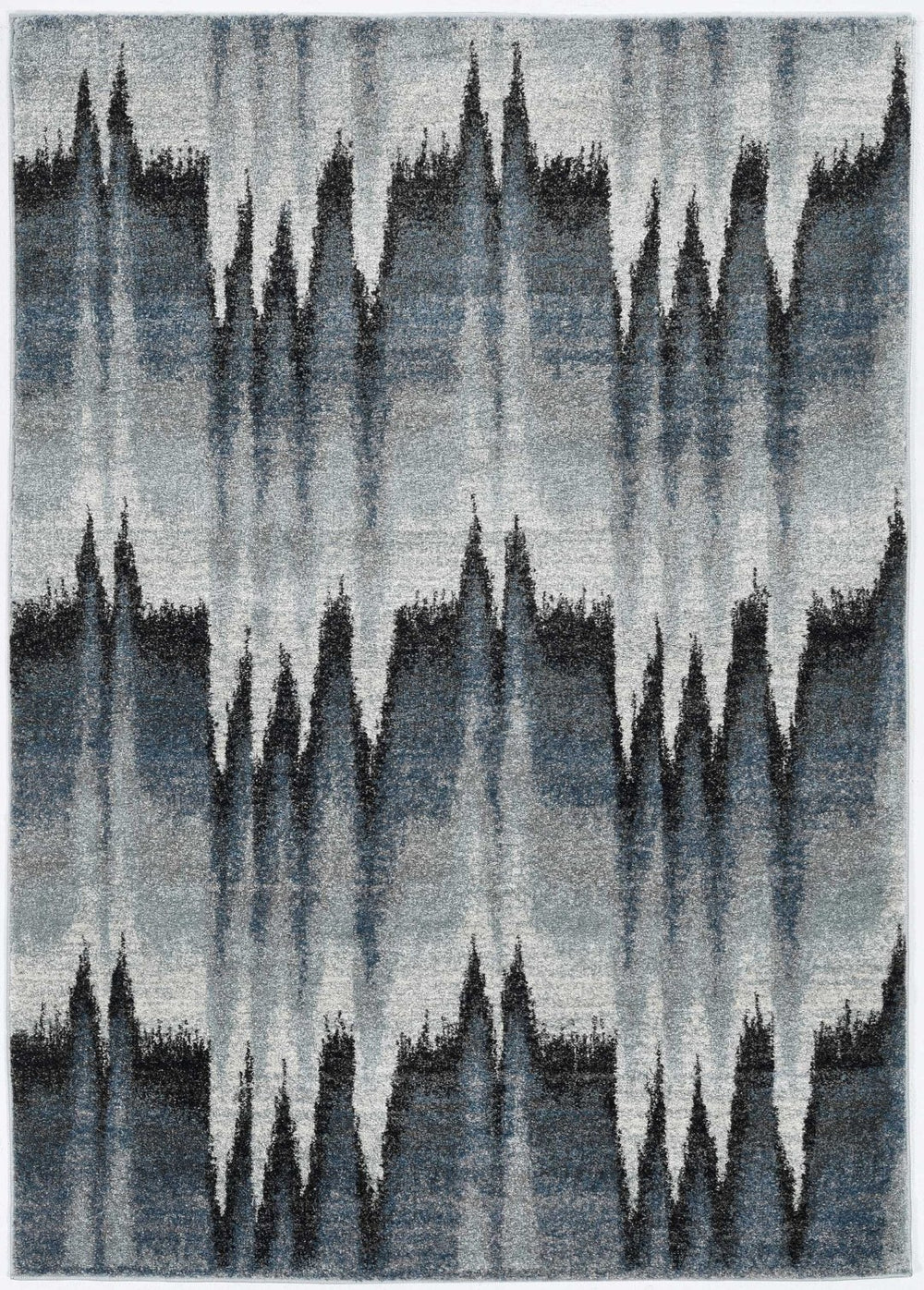 HomeRoots 3' Modern Abstract Area Rug in Ivory, Blue, and Gray – Durable, Stylish Comfort for Any Room 3' X 5' 374851