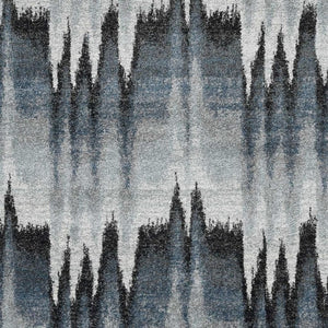 HomeRoots 3' Modern Abstract Area Rug in Ivory, Blue, and Gray – Durable, Stylish Comfort for Any Room 3' X 5' 374851