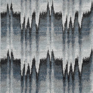 HomeRoots 3' Modern Abstract Area Rug in Ivory, Blue, and Gray – Durable, Stylish Comfort for Any Room 3' X 5' 374851