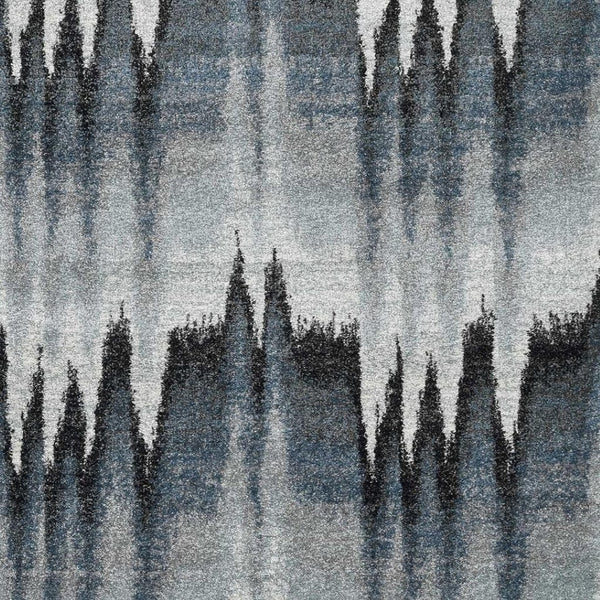 HomeRoots 5' Contemporary Abstract Area Rug in Ivory, Blue, and Gray - Durable, Stylish, and Low-Maintenance Design 5' X 8' 374852