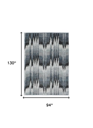 HomeRoots 8' Contemporary Ivory Blue Gray Abstract Area Rug - Stylish, Durable, Perfect for Modern Spaces 8' X 11' 374853