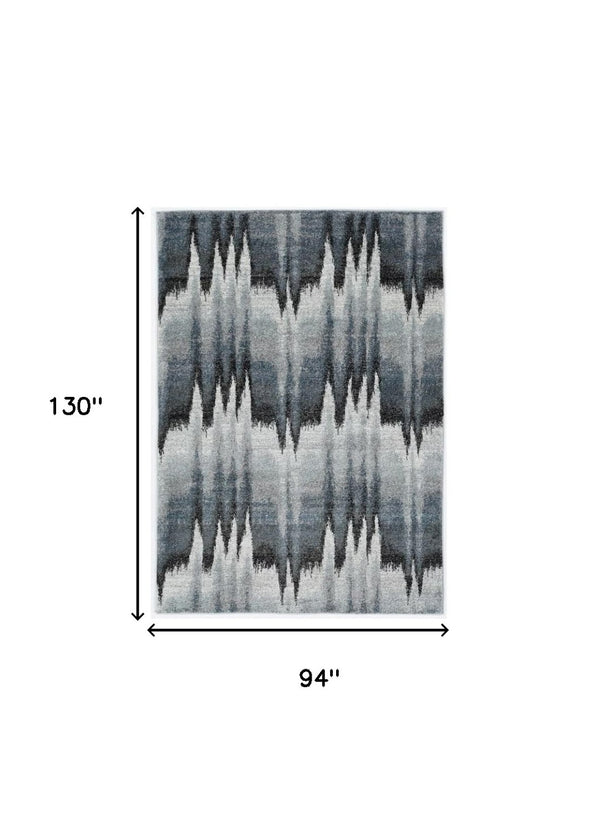 HomeRoots 8' Contemporary Ivory Blue Gray Abstract Area Rug - Stylish, Durable, Perfect for Modern Spaces 8' X 11' 374853