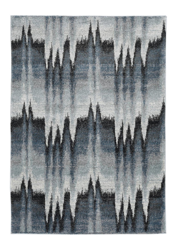 HomeRoots 8' Contemporary Ivory Blue Gray Abstract Area Rug - Stylish, Durable, Perfect for Modern Spaces 8' X 11' 374853