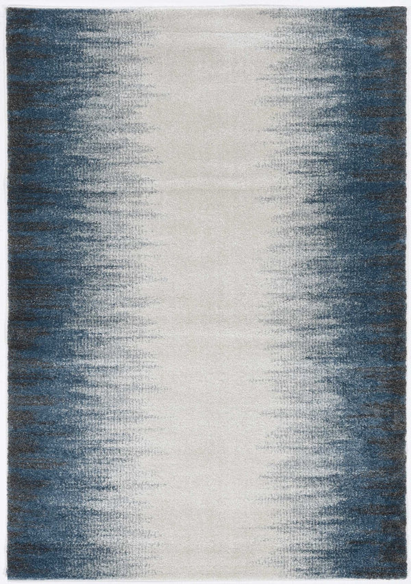 HomeRoots 3' Elegant Ivory and Blue Abstract Area Rug - Soft, Durable Design for Modern Living Spaces 3' X 5' 374854