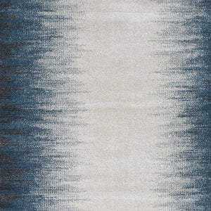 HomeRoots 3' Elegant Ivory and Blue Abstract Area Rug - Soft, Durable Design for Modern Living Spaces 3' X 5' 374854