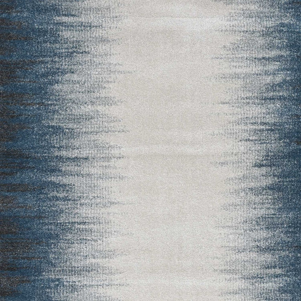 HomeRoots 3' Elegant Ivory and Blue Abstract Area Rug - Soft, Durable Design for Modern Living Spaces 3' X 5' 374854