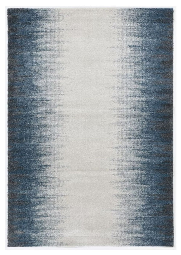 HomeRoots 3' Elegant Ivory and Blue Abstract Area Rug - Soft, Durable Design for Modern Living Spaces 5' X 8' 374855