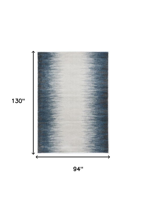 HomeRoots 8' Ivory and Blue Abstract Area Rug - Modern Elegance for Living Spaces, Stain-Resistant Comfort 8' X 11' 374856