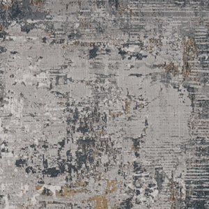 HomeRoots 10' X 13' Abstract Area Rug in Ivory - Modern Design, Durable & Stylish for Any Room Decor Gray 374862