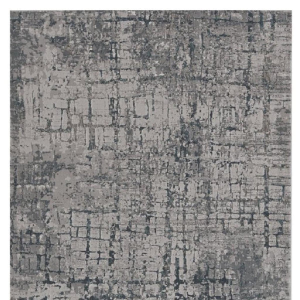 HomeRoots 10' X 13' Abstract Area Rug in Ivory - Modern Design, Durable & Stylish for Any Room Decor Gray 374862