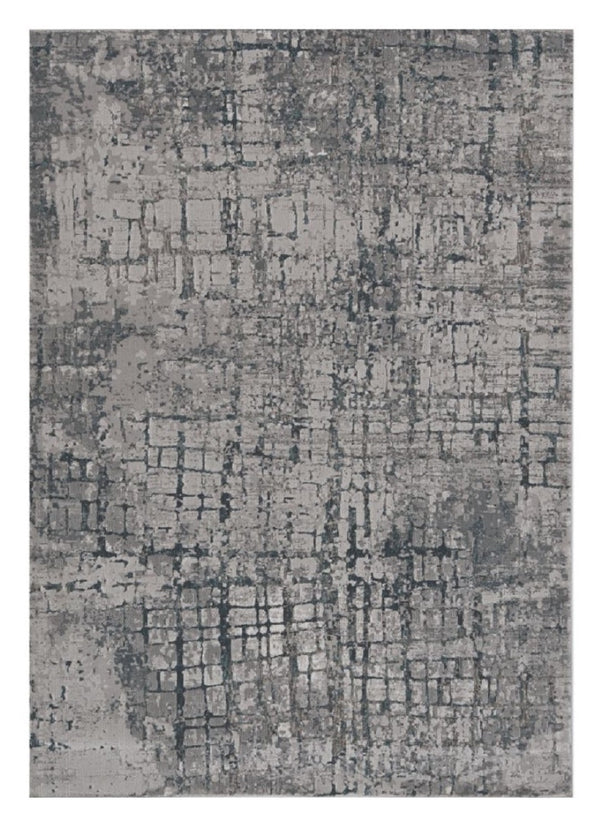 HomeRoots 10' X 13' Abstract Area Rug in Ivory - Modern Design, Durable & Stylish for Any Room Decor Gray 374862