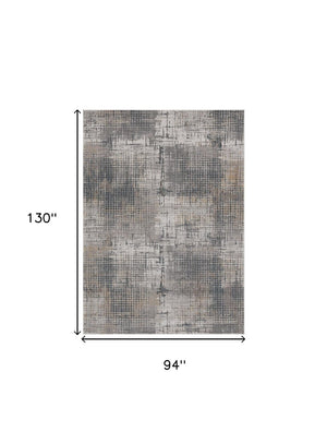 HomeRoots 8' Ivory and Gray Abstract Area Rug - Modern Elegance for Living Spaces, Durable, Easy Care, Plush Comfort 8' X 11' 374873
